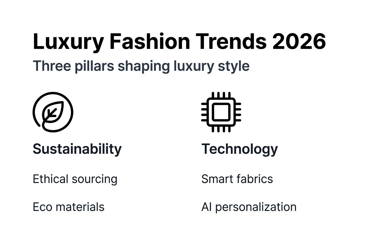 Infographic highlighting luxury fashion trend pillars