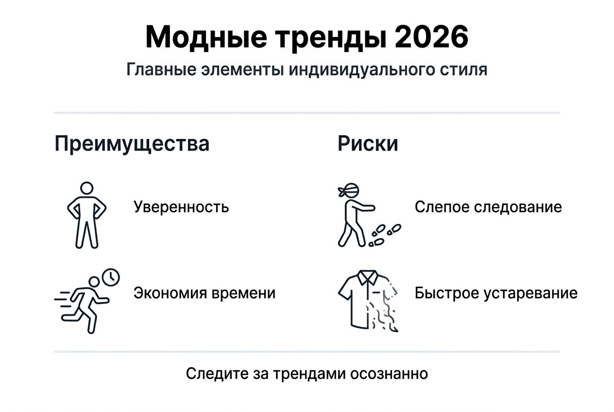 Инфографика: главные тренды и направления моды в 2026 году