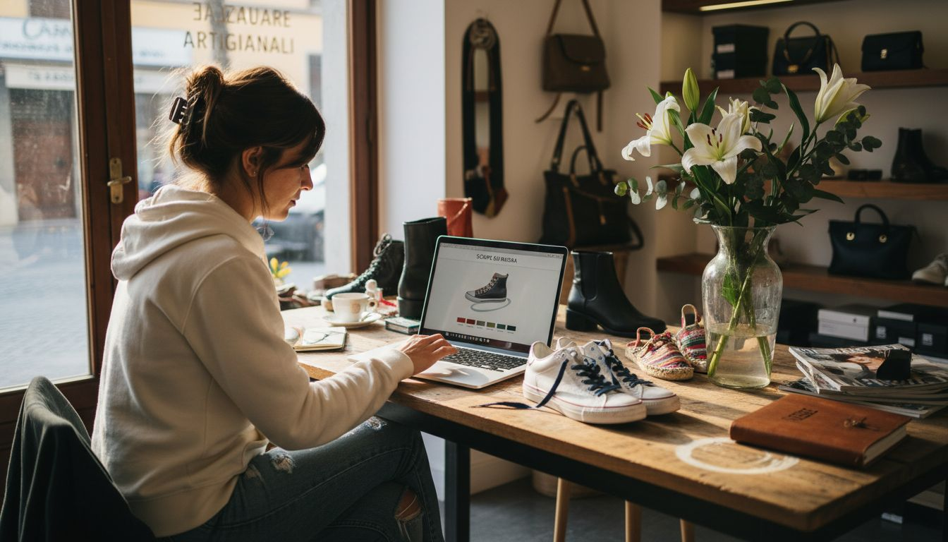 Il cliente può personalizzare le scarpe di lusso direttamente online, scegliendo ogni dettaglio secondo il proprio stile.