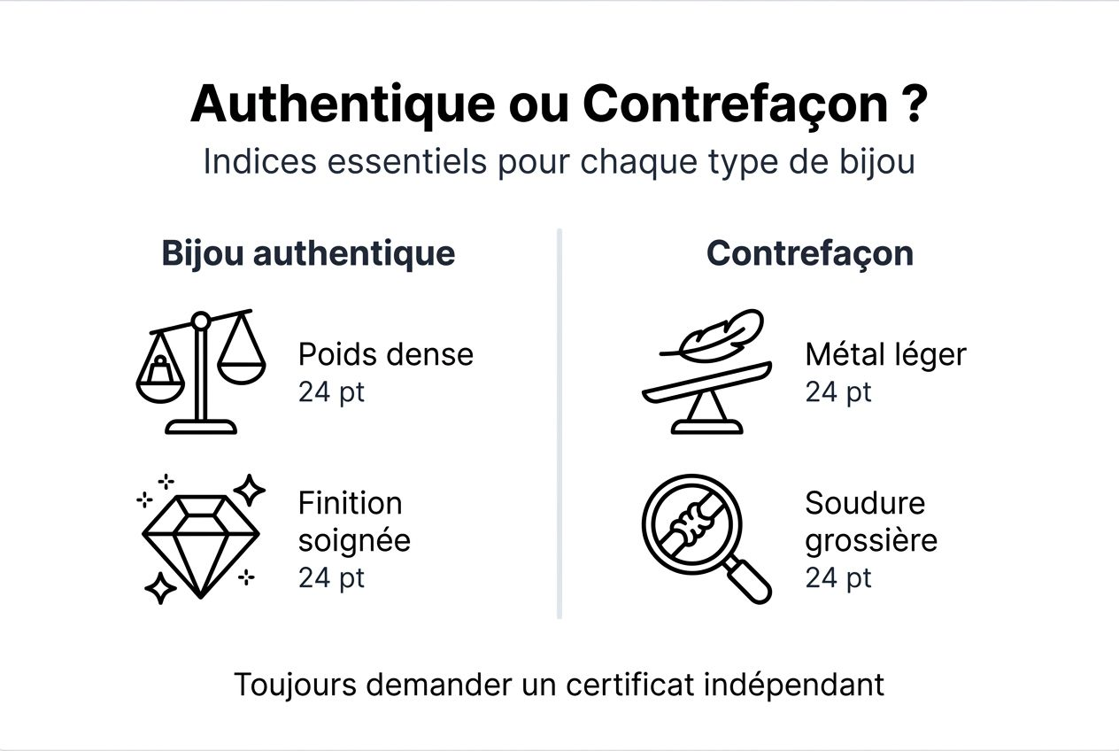 Infographie : comment distinguer un bijou authentique d'une imitation