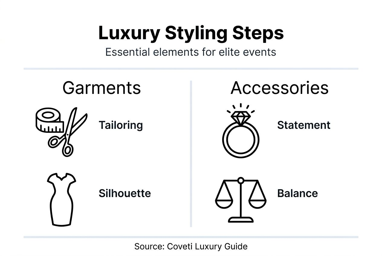 Infographic on luxury partywear styling steps
