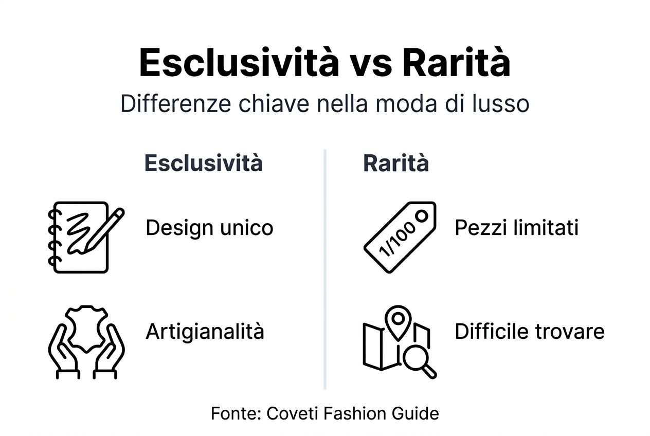 Infografica dedicata all’esclusività e al valore della rarità nel mondo del lusso