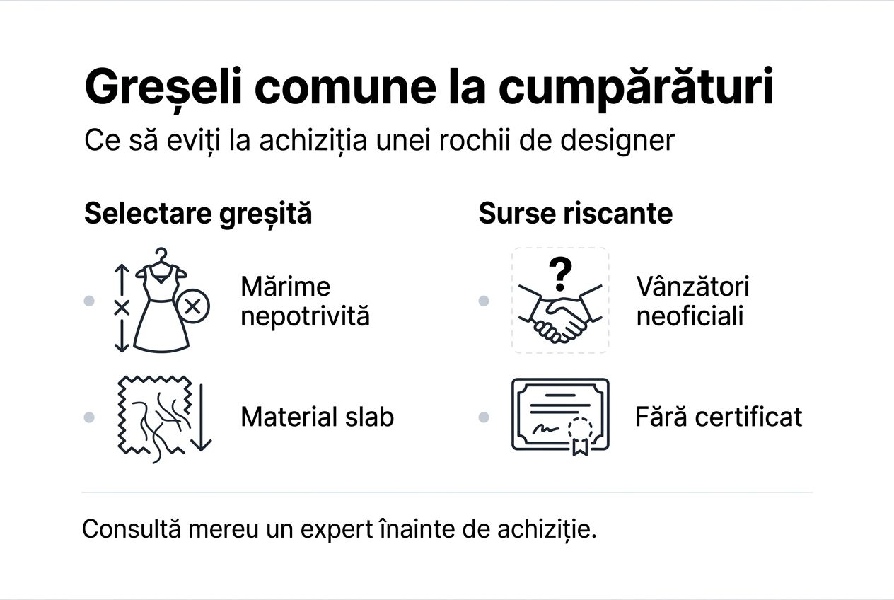 Infografic: cele mai des întâlnite greșeli atunci când îți cumperi o rochie de designer