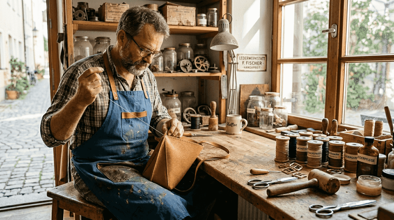 In liebevoller Handarbeit gefertigtes Luxus-Lederaccessoire