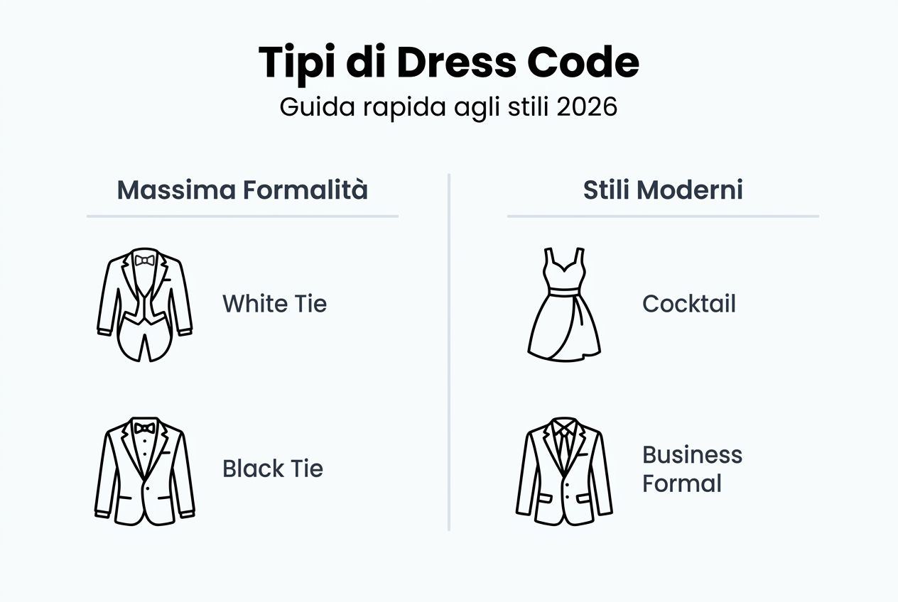 Infografica: tutte le tipologie di dress code formale
