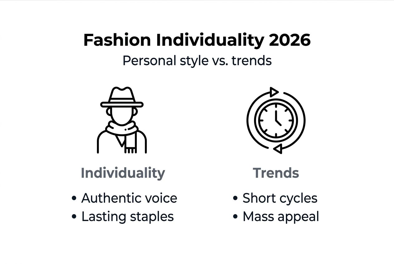 Infographic comparing individuality and trends in fashion