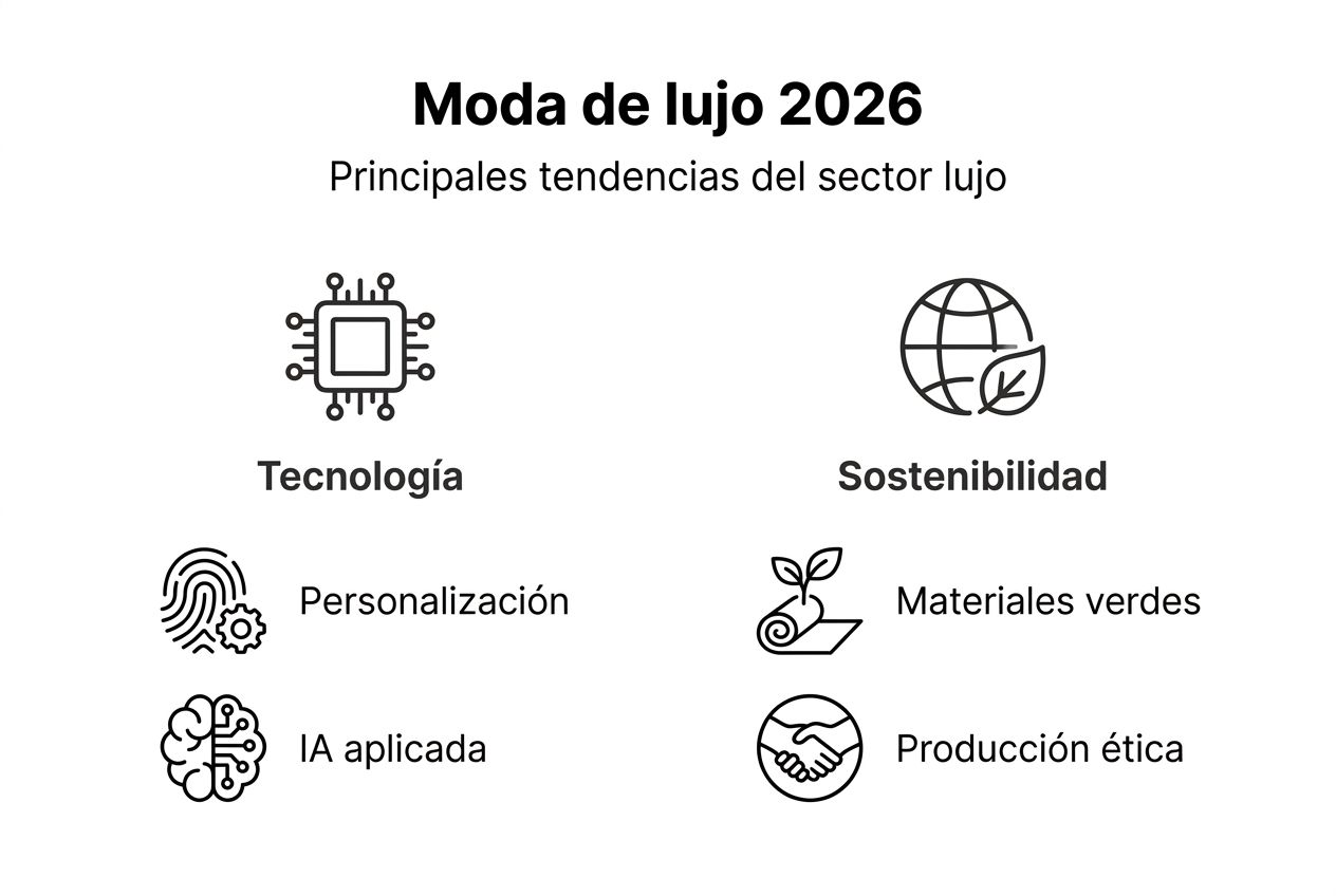 Infografía sobre las principales tendencias en moda de lujo para 2026