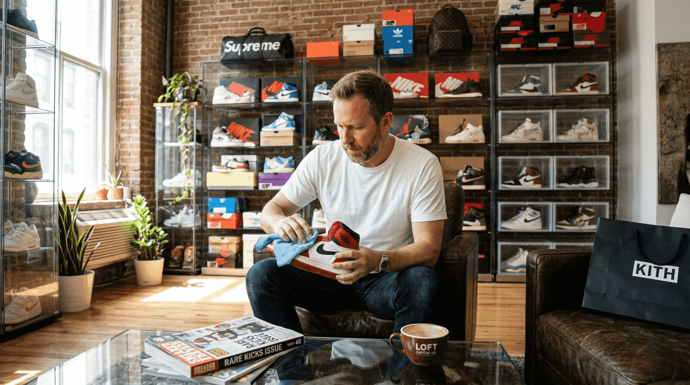 Man caring for rare luxury collection