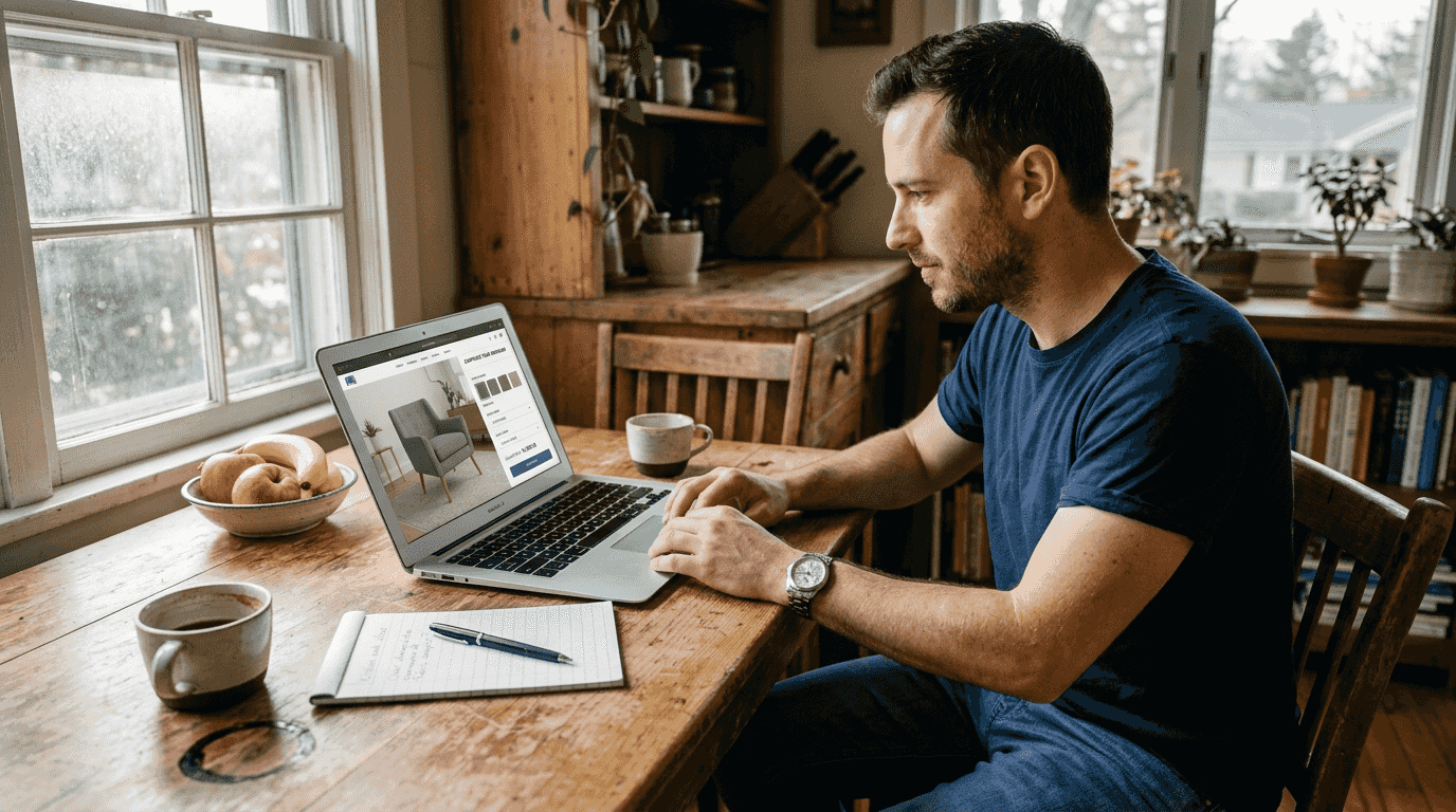 Shopper using 3D configurator for luxury item