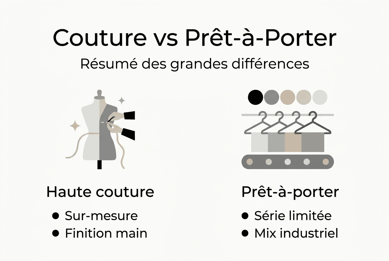 Infographie : les distinctions entre couture et prêt-à-porter