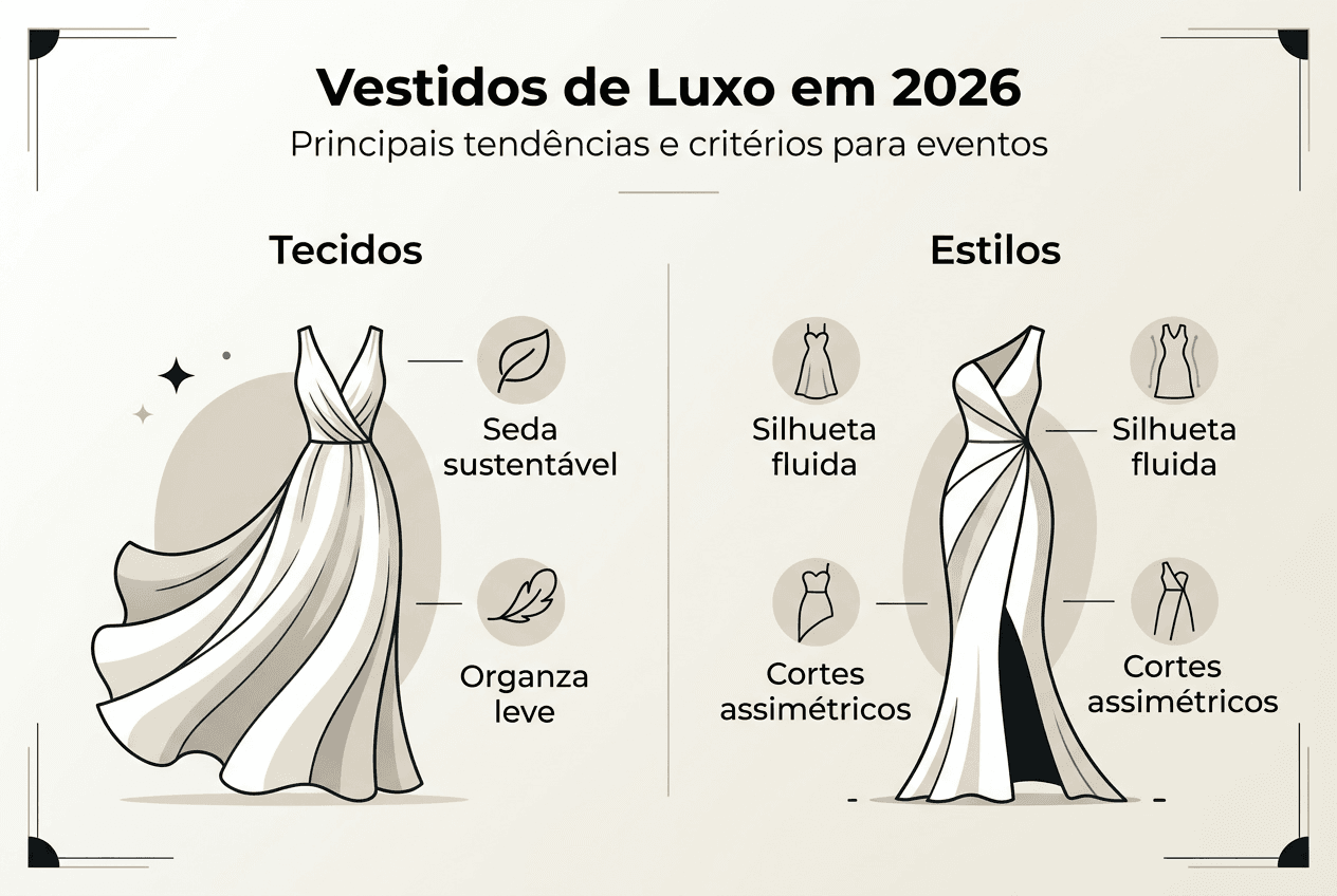 Guia visual sobre vestidos elegantes para ocasiões especiais