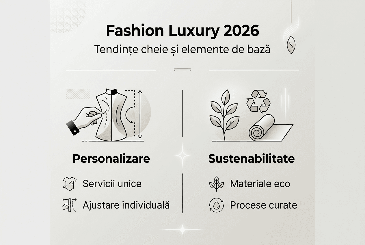Infografic cu cele mai importante tendințe în moda de lux pentru anul 2026
