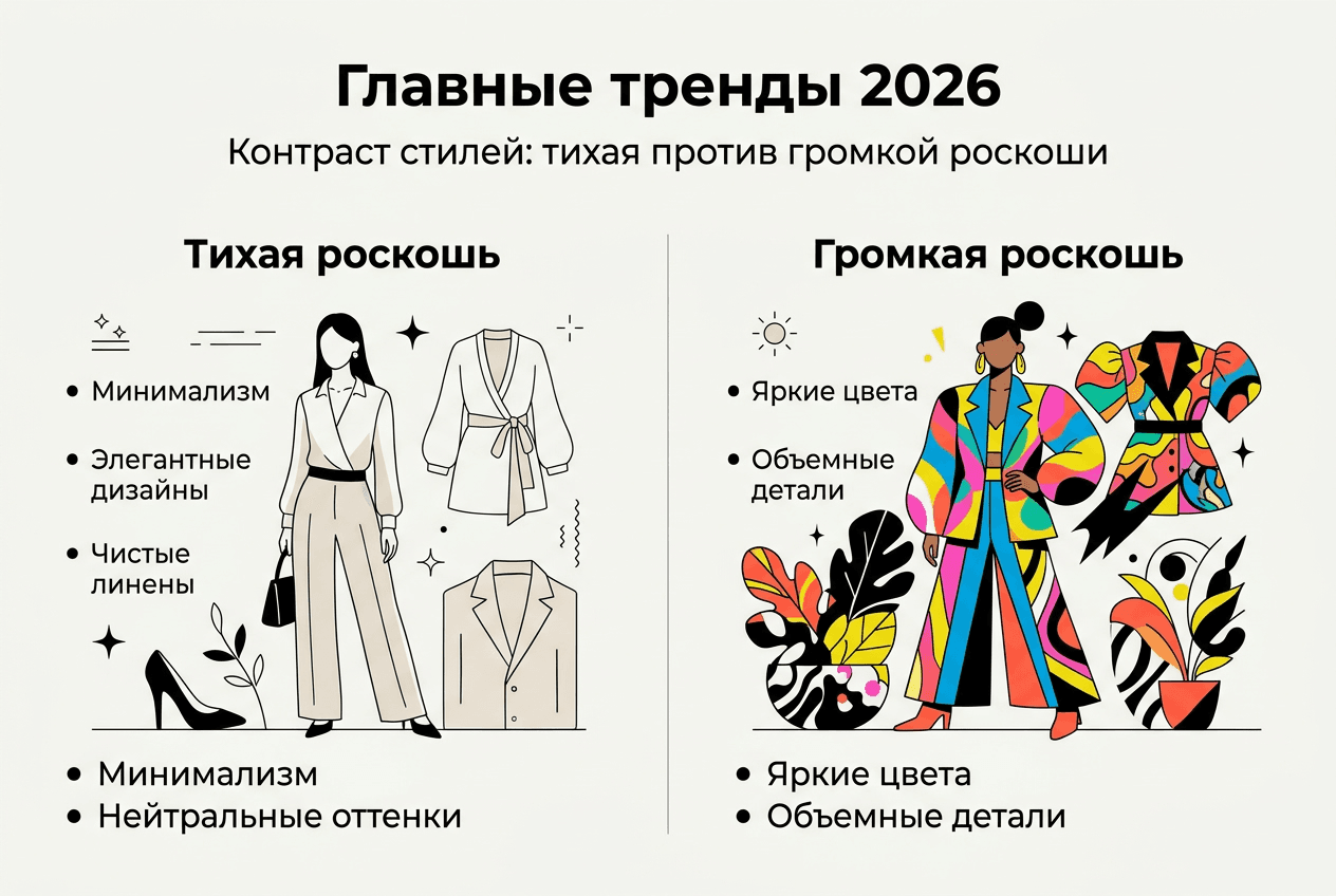 Инфографика: сравниваем два модных направления 2026 года