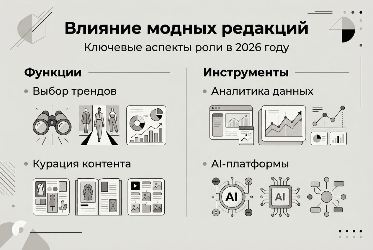 Инфографика: как редакции влияют на модные тренды 2026 года