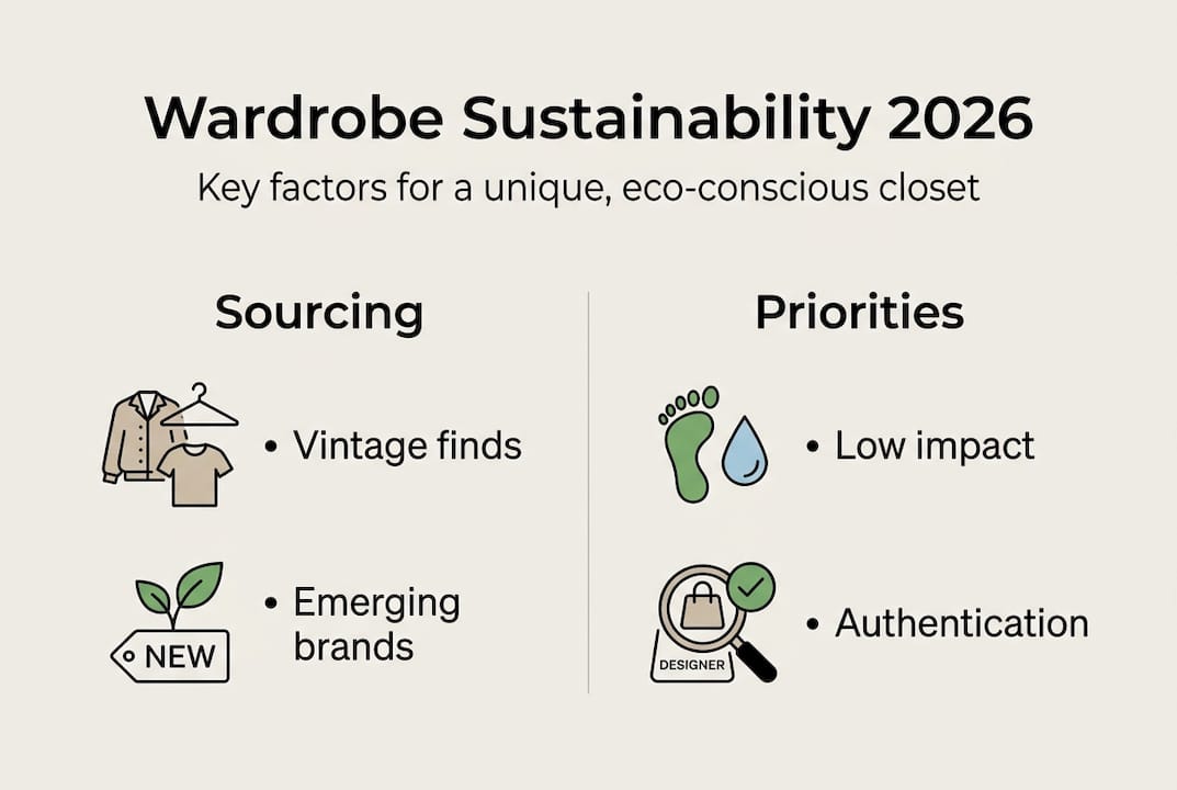 Infographic on 2026 wardrobe sustainability factors