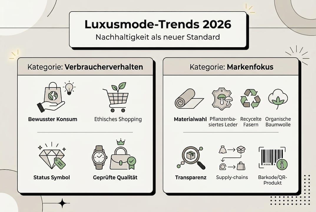 Nachhaltige Luxusmode 2026: Die wichtigsten Trends im Überblick (Infografik)