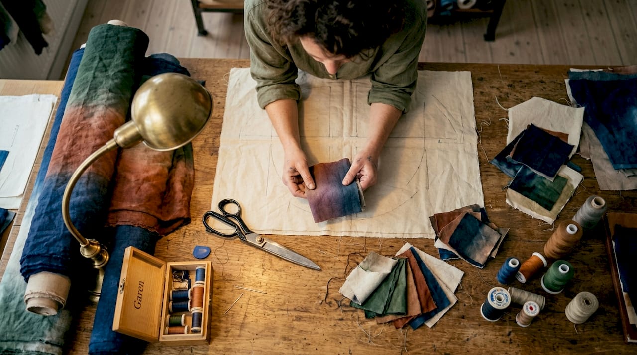 Ambachtelijk atelier gespecialiseerd in handgeverfde stoffen en unieke ontwerpen