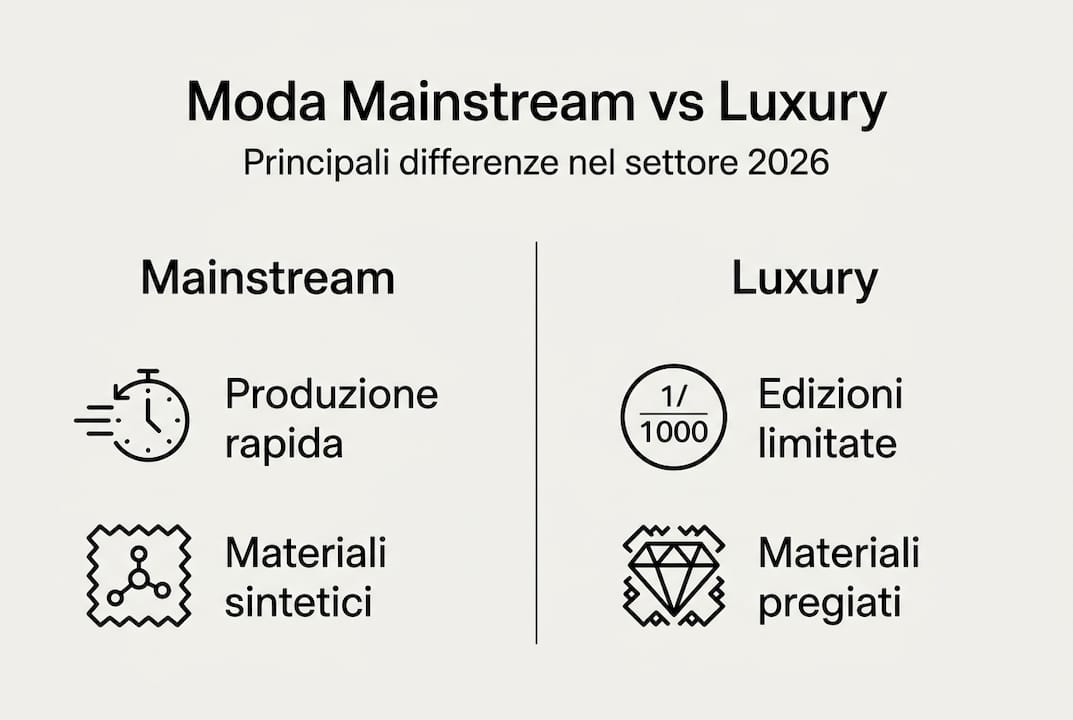 Infografica: differenze tra moda di massa e moda di lusso