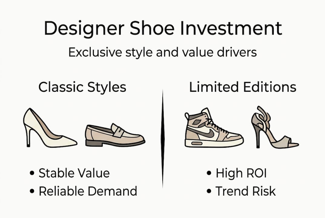 Infographic of designer shoe strategy highlights
