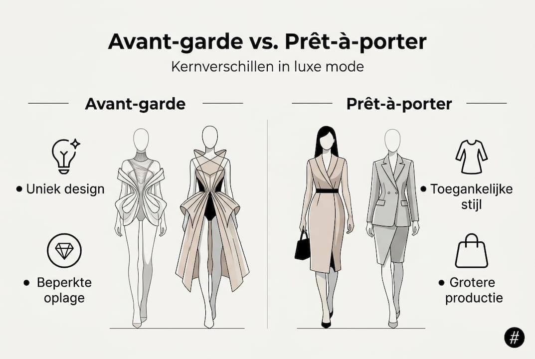 Infographic: de belangrijkste verschillen tussen avant-garde en prêt-à-porter mode