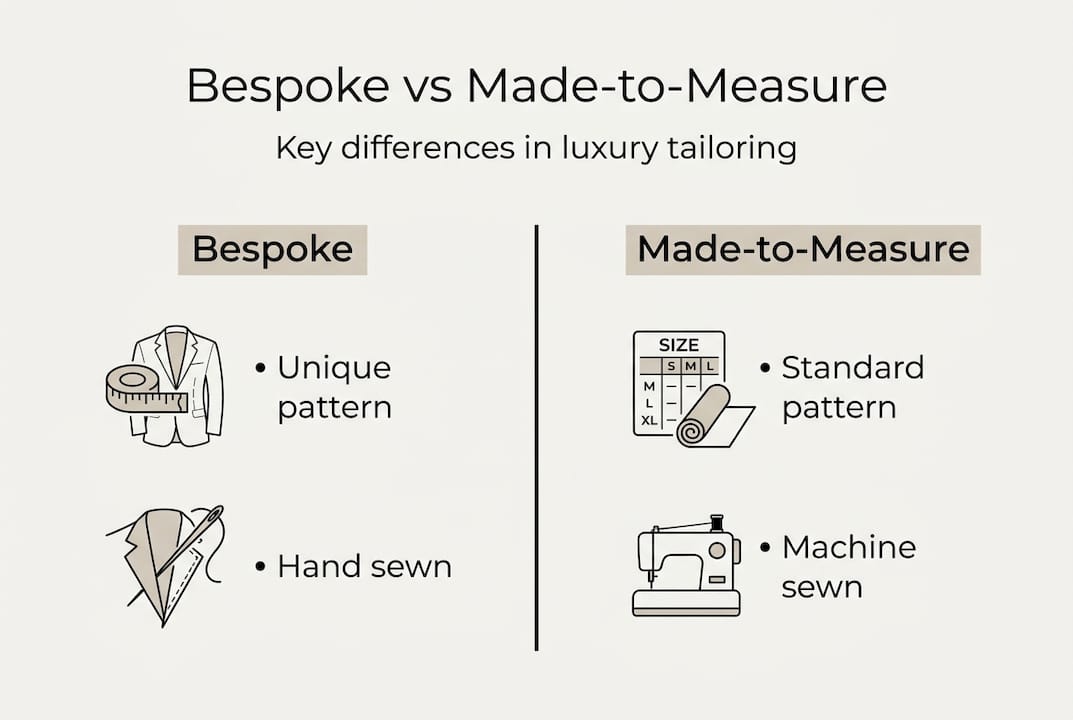 Infographic comparing bespoke and made-to-measure