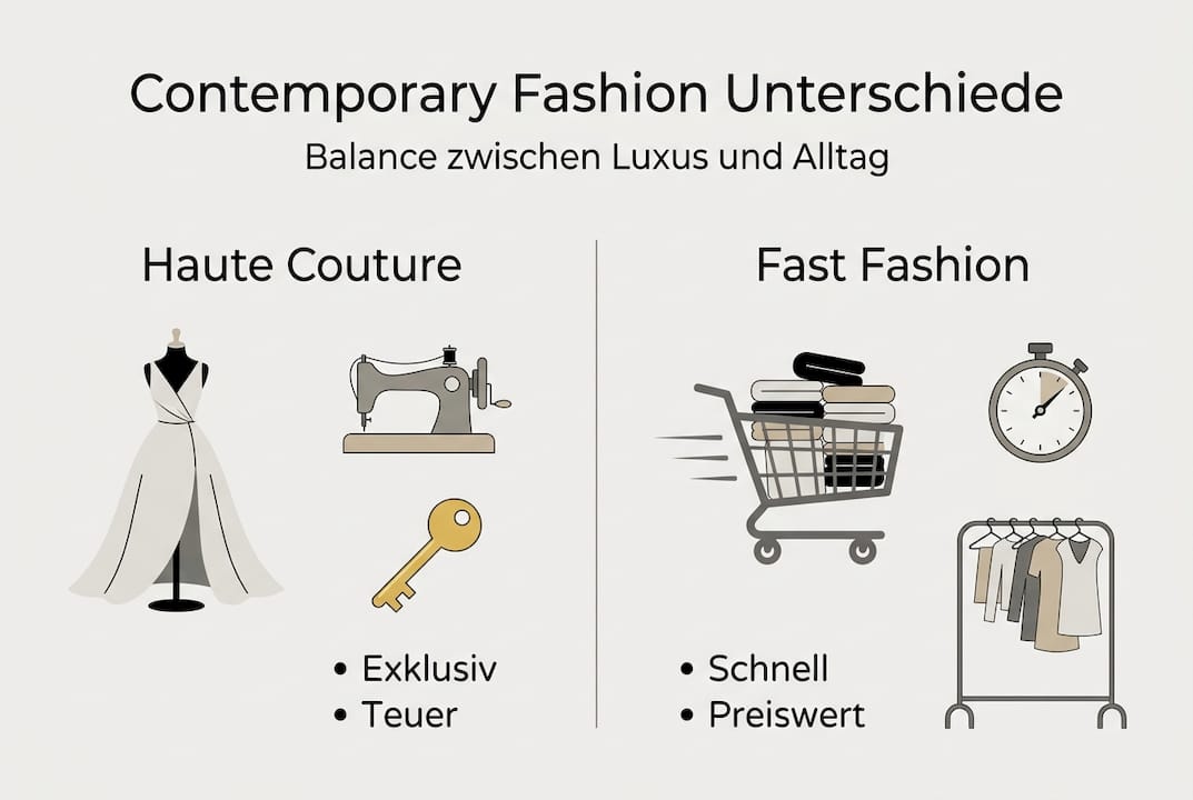 Unsere Infografik veranschaulicht die Unterschiede zwischen verschiedenen Modekategorien auf einen Blick.