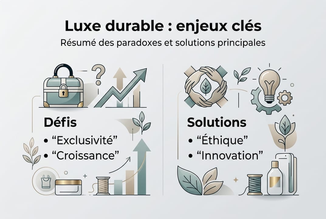 Infographie : défis et pistes d'action pour un luxe responsable