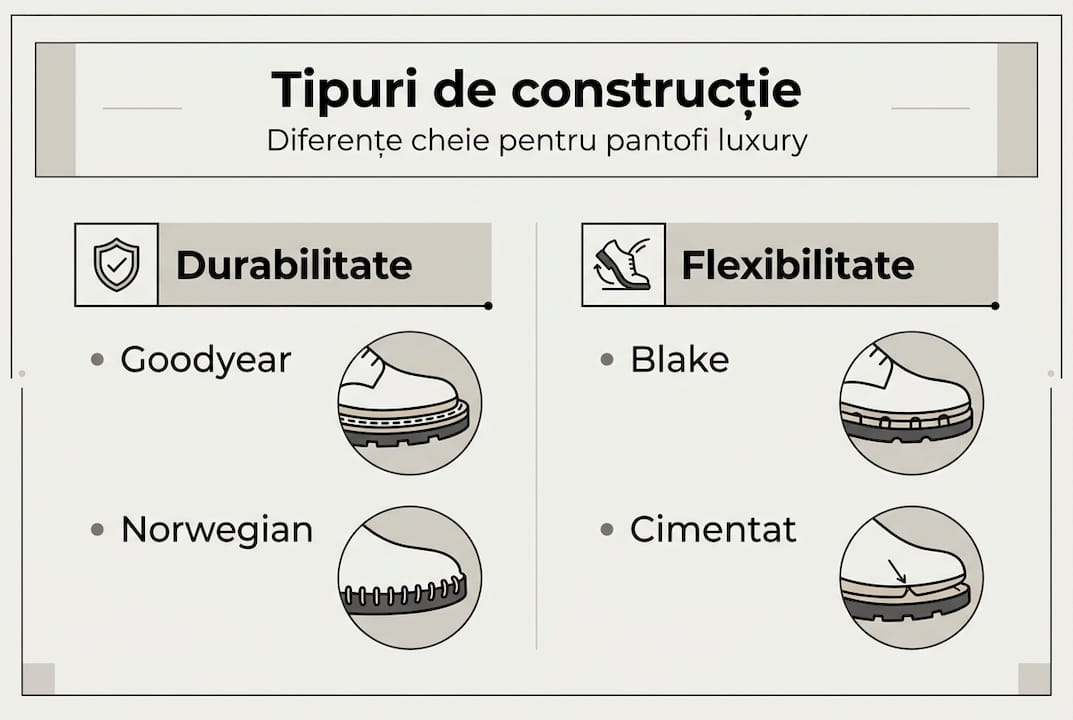 Infografic: principalele tipuri de construcție pentru pantofii de lux