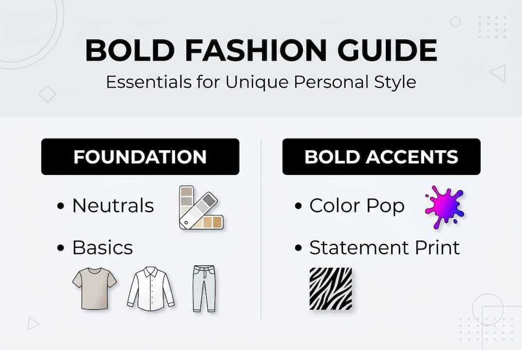 Infographic on bold fashion wardrobe essentials