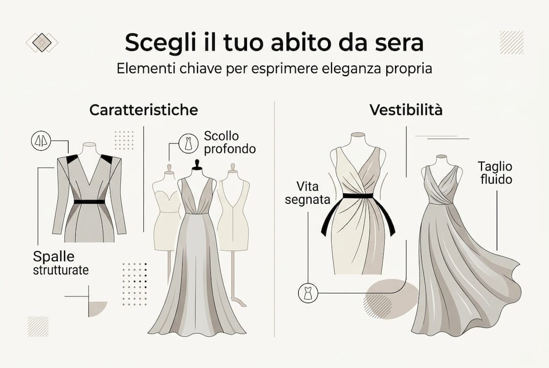 Infografica: consigli pratici per scegliere l’abito da sera perfetto