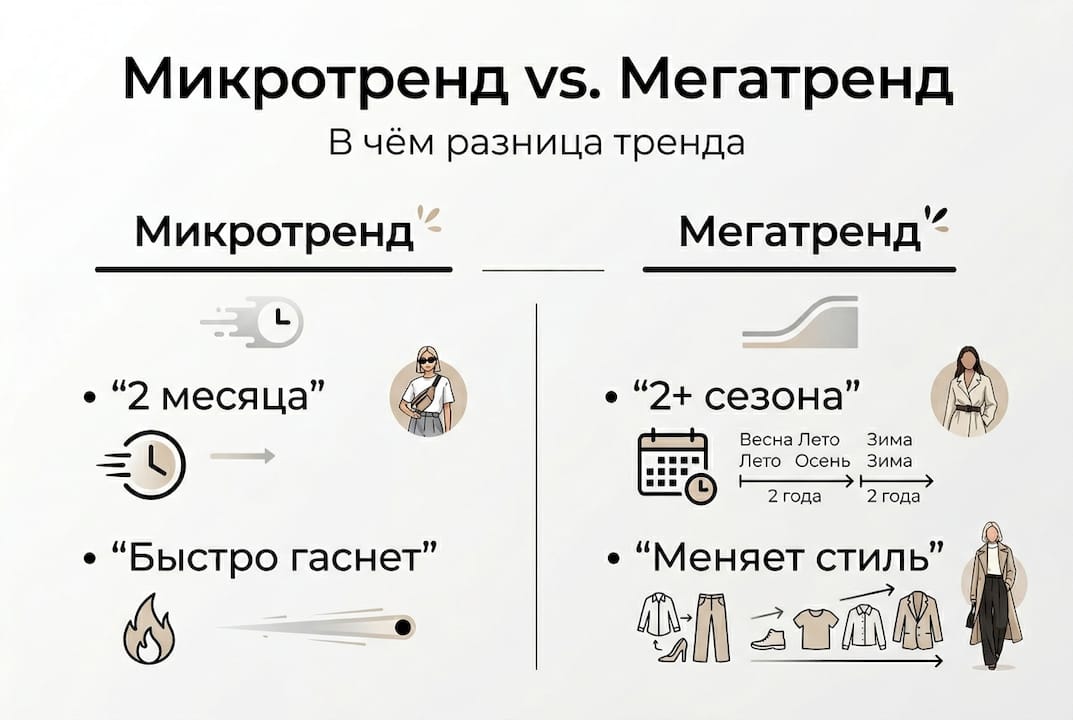 Инфографика: в чём разница между микротрендами и мегатрендами
