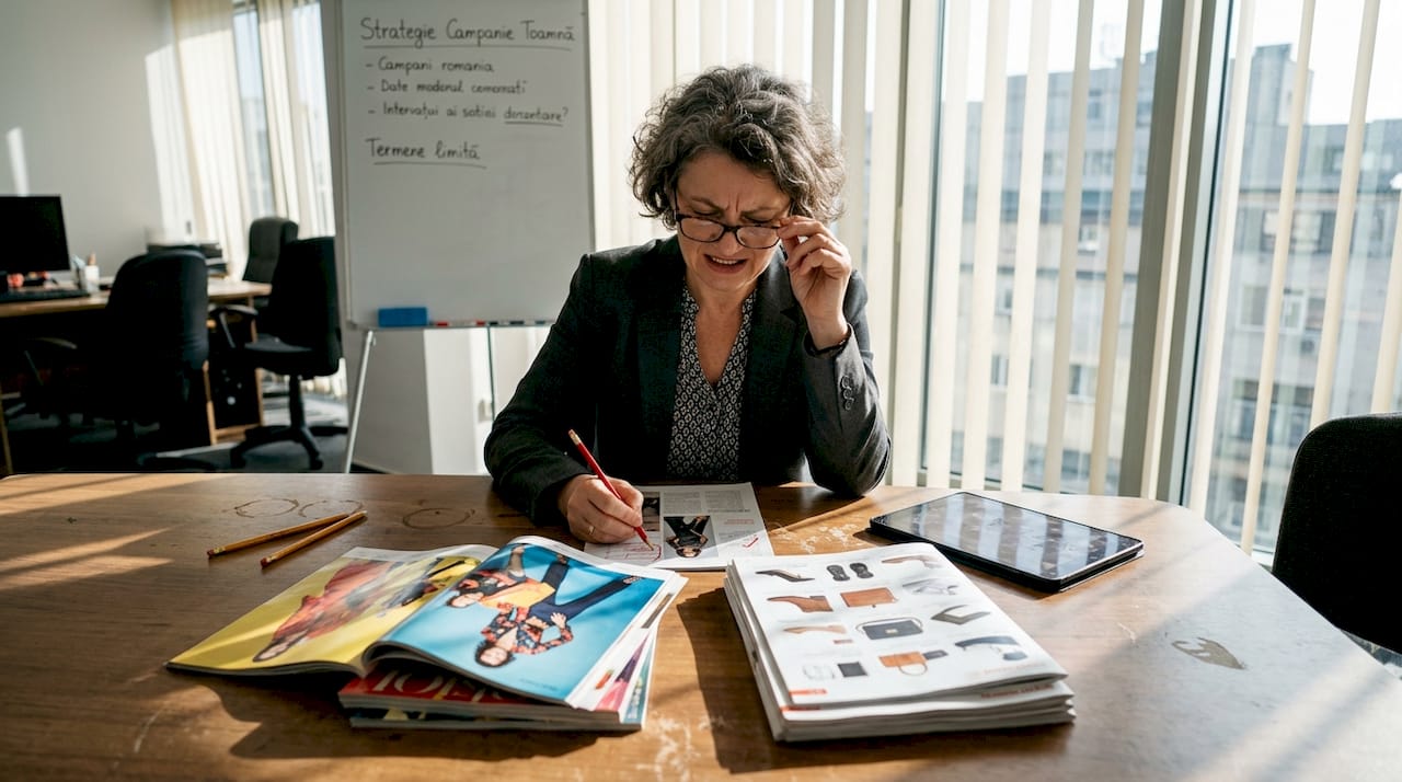 Directorul analizează și compară modul în care sunt concepute layouturile editoriale față de cele de catalog.