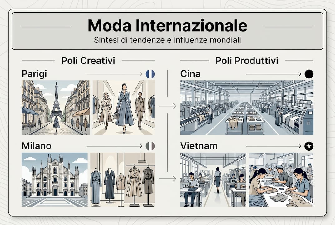 Panoramica illustrata sulle tendenze moda dal mondo