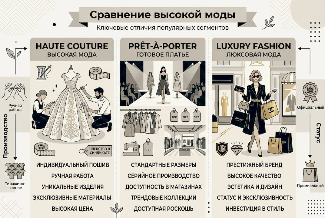 Инфографика: сравниваем основные сегменты модной индустрии