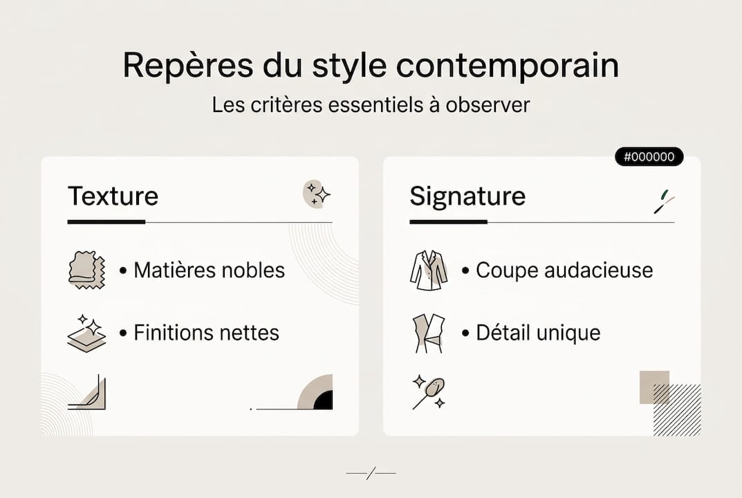 Points essentiels à retenir sur le style contemporain, présentés en infographie