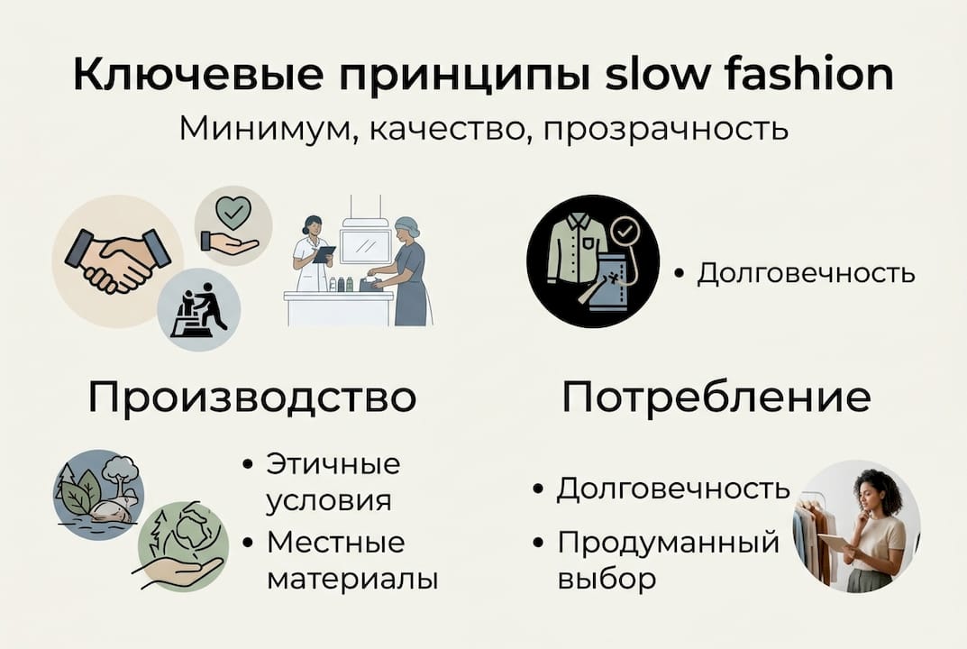 Инфографика: ключевые принципы осознанной моды