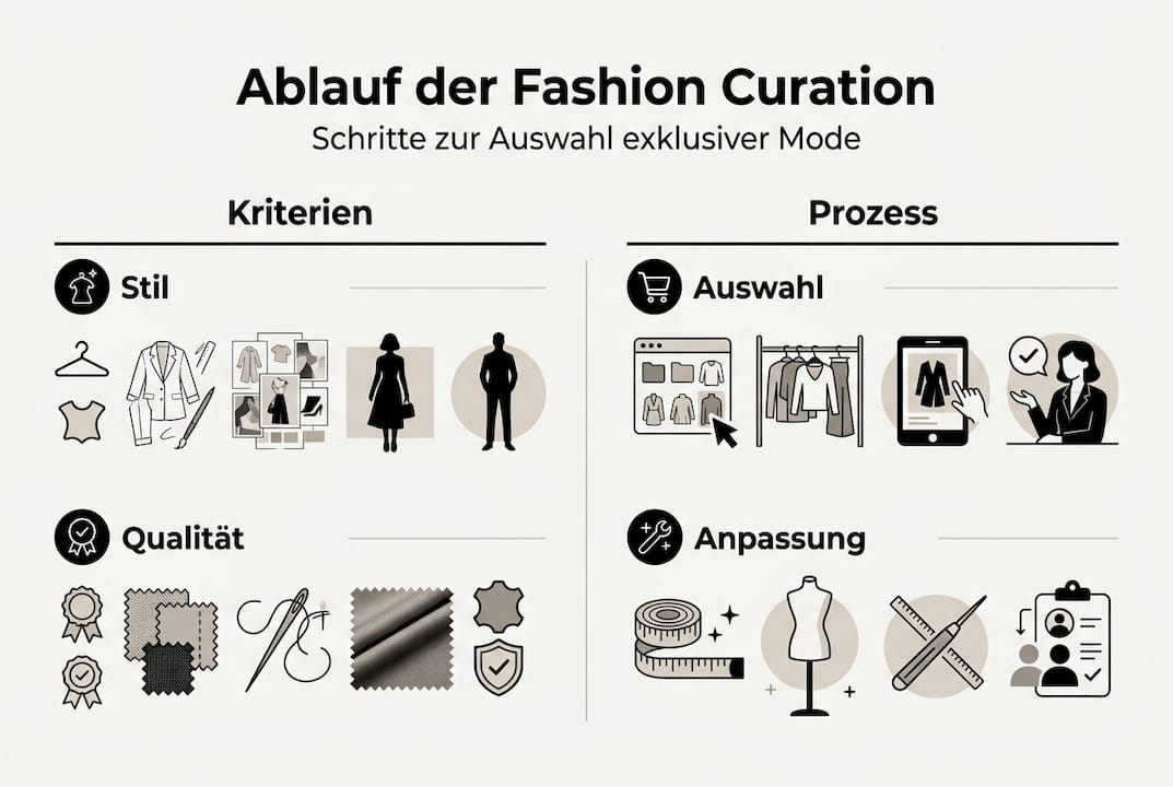 Schritt-für-Schritt-Infografik zur Modeauswahl