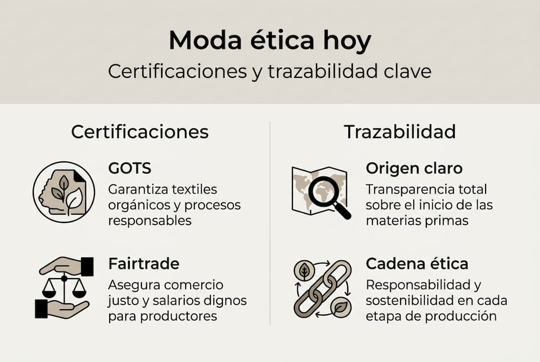 Visual sobre cómo funcionan las certificaciones y la trazabilidad ética
