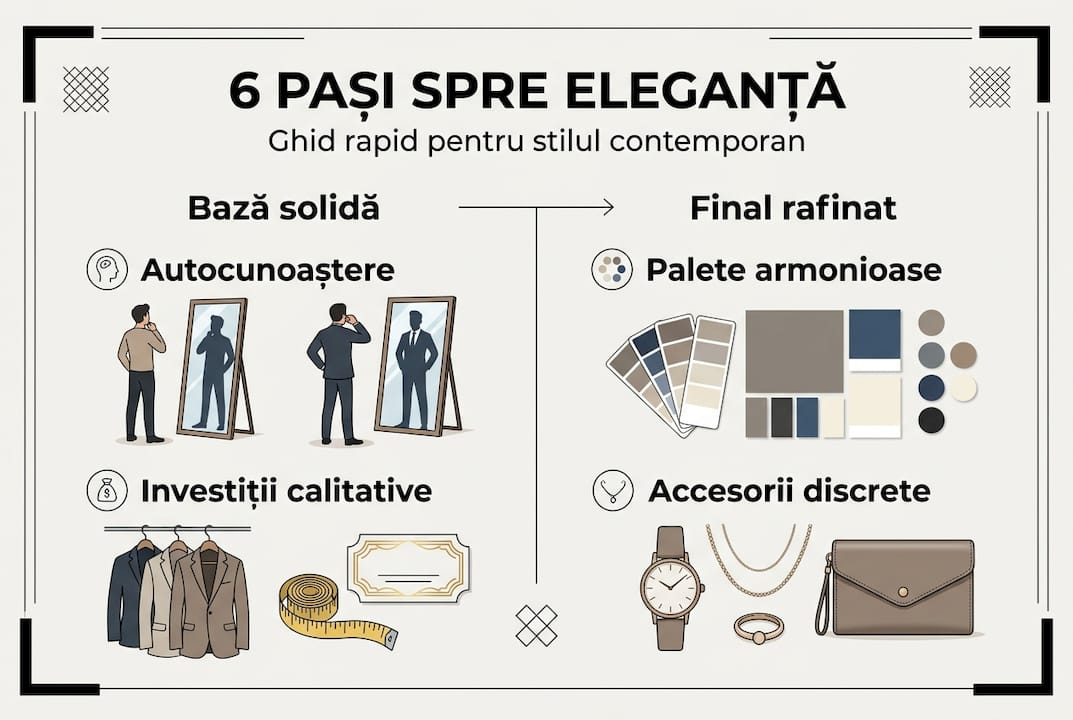 Infografic: Cum să urmezi pașii esențiali pentru un look contemporan și rafinat