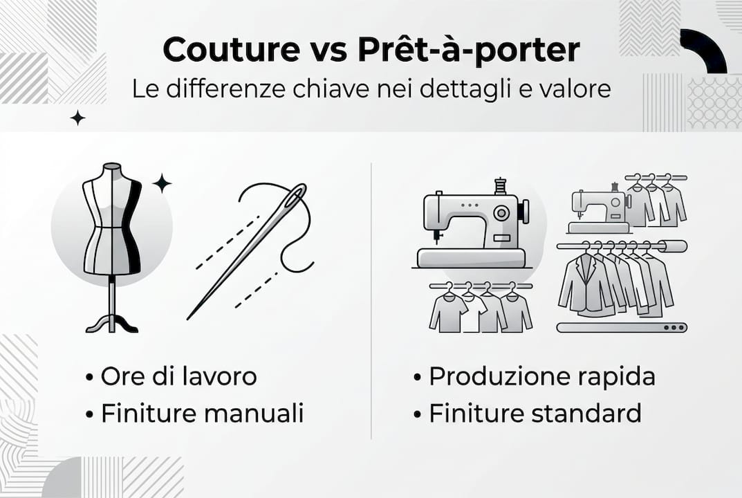 Un’infografica che mette a confronto il mondo dell’alta moda con quello del prêt-à-porter