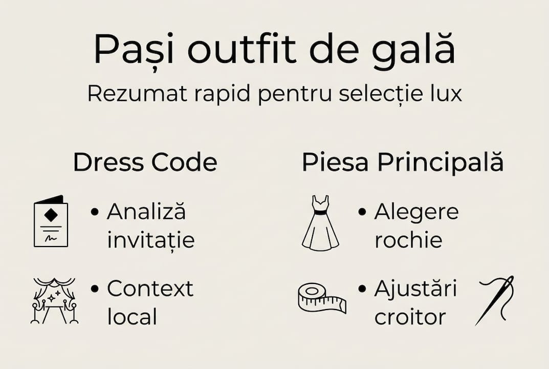 Infografic: cum să-ți construiești pas cu pas ținuta perfectă pentru o gală