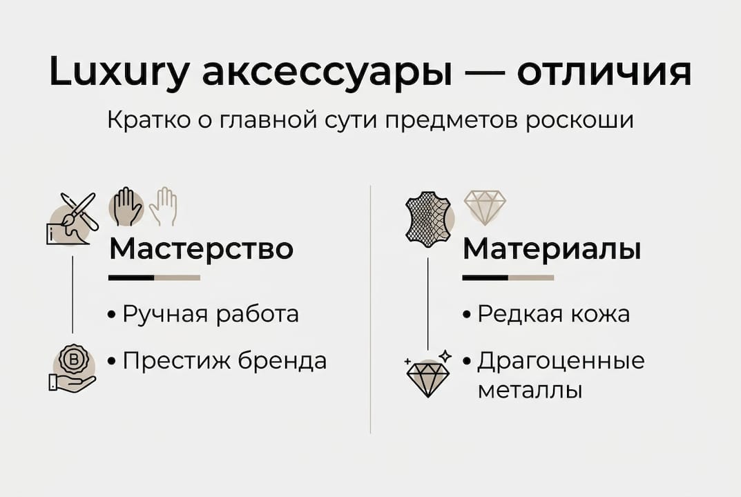 Инфографика: главные отличия и особенности премиальных аксессуаров