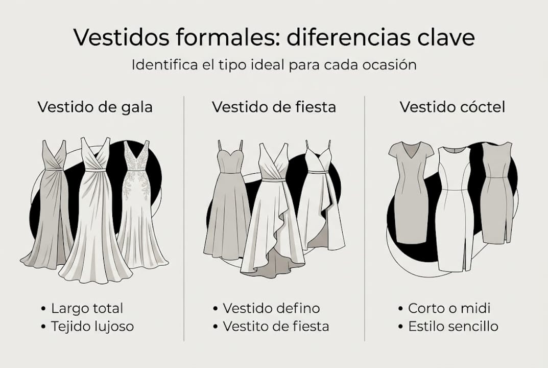 Infografía: ¿En qué se diferencian un vestido de gala y uno de cóctel?