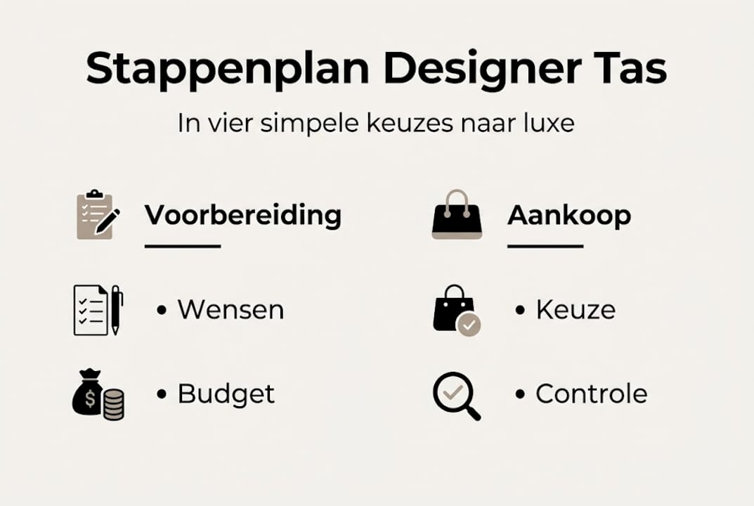 Infographic: zo koop je stap voor stap een designer tas