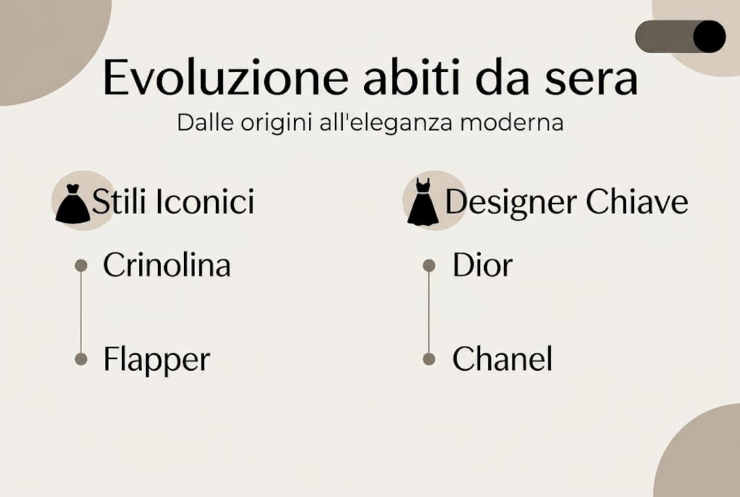 Infografica: le tappe fondamentali nell’evoluzione degli abiti da sera