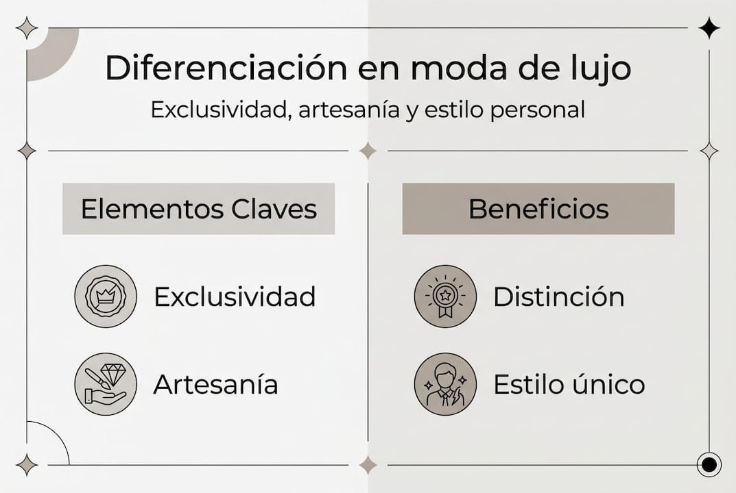 Infografía sobre qué distingue el lujo y cuáles son sus principales características