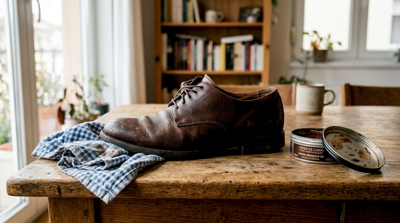 Elegante zapato confeccionado en auténtica piel de grano completo