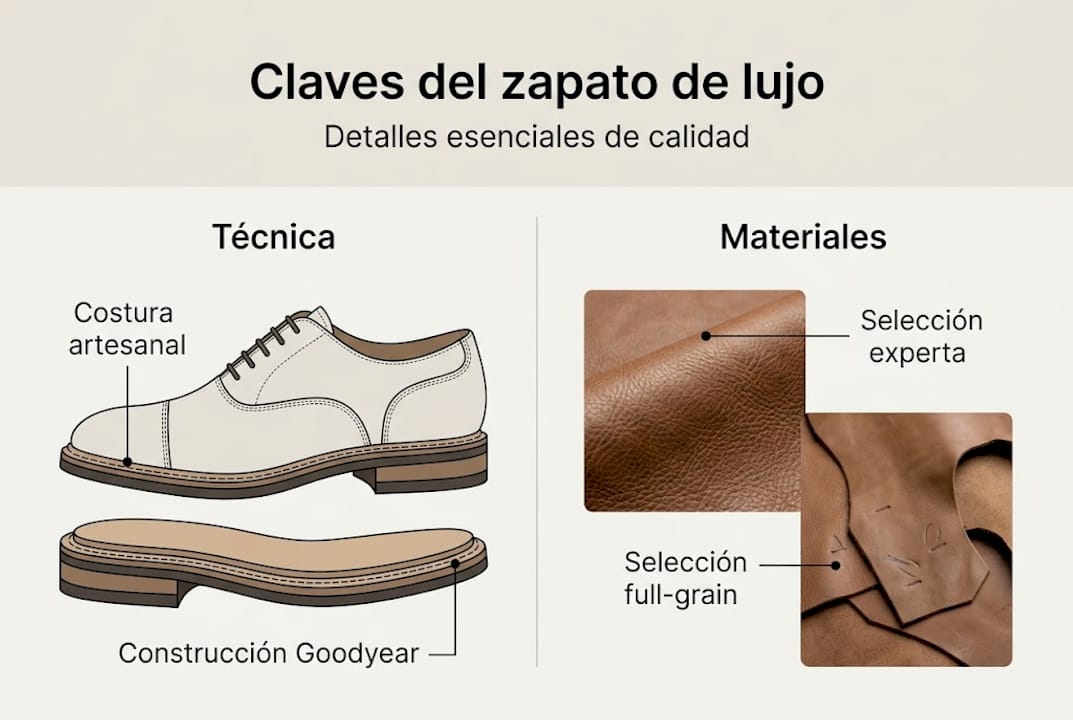 Infografía: aspectos esenciales para reconocer un zapato de lujo de alta calidad