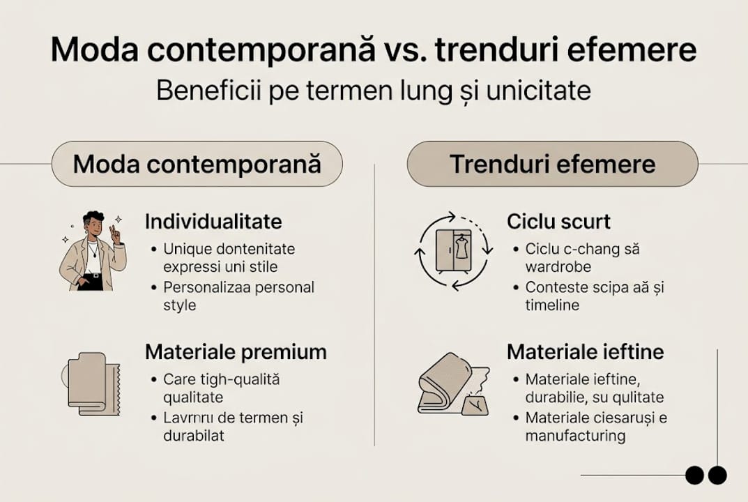 Infografic: diferența dintre moda actuală și tendințele de moment