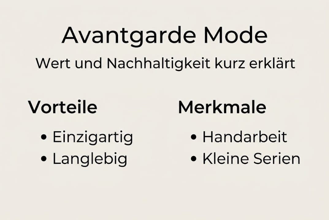 Infografik: Avantgardistische Mode und Nachhaltigkeit auf einen Blick